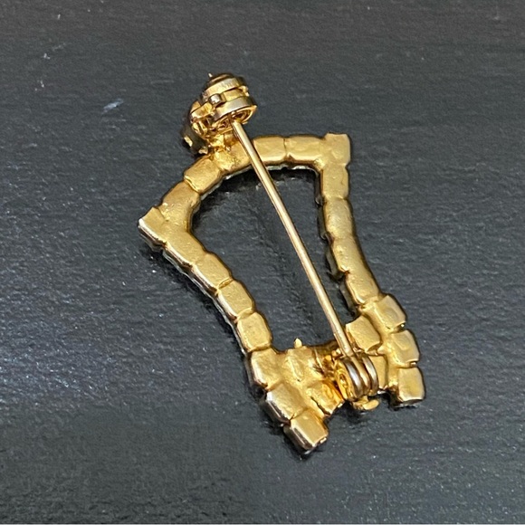 Vintage Unsigned Rhinestones Christmas Bell Brooch - Picture 7 of 9